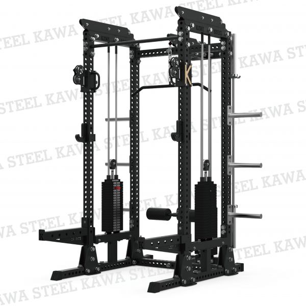 Kawa Steel cable machine - All in One -half power rack 繩索飛鳥,Cable滑輪,龍門架,深蹲重訓架,台灣製,中鋼鋼材,運動健身規畫採購安裝,trx,crossfit,gym