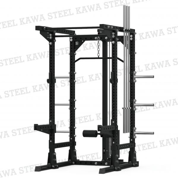Kawa Steel power rack with lat pulldown & low row 高低拉.擋腿坐姿划船.Cable滑輪下拉,龍門架,深蹲重訓架,台灣製,中鋼鋼材,運動健身規畫採購安裝,trx,crossfit,gym