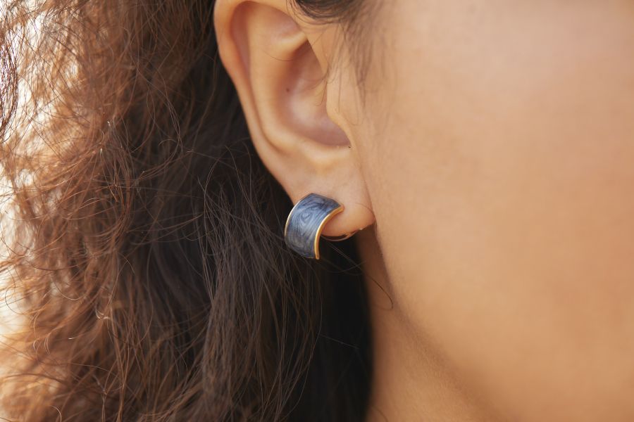 Blue Mist | 耳環 | 18k鍍金 | 925銀針 18K,18K金,K金,飾品,耳環,項鍊,歐美,波希米亞風,925純銀,純銀飾品,鋯石