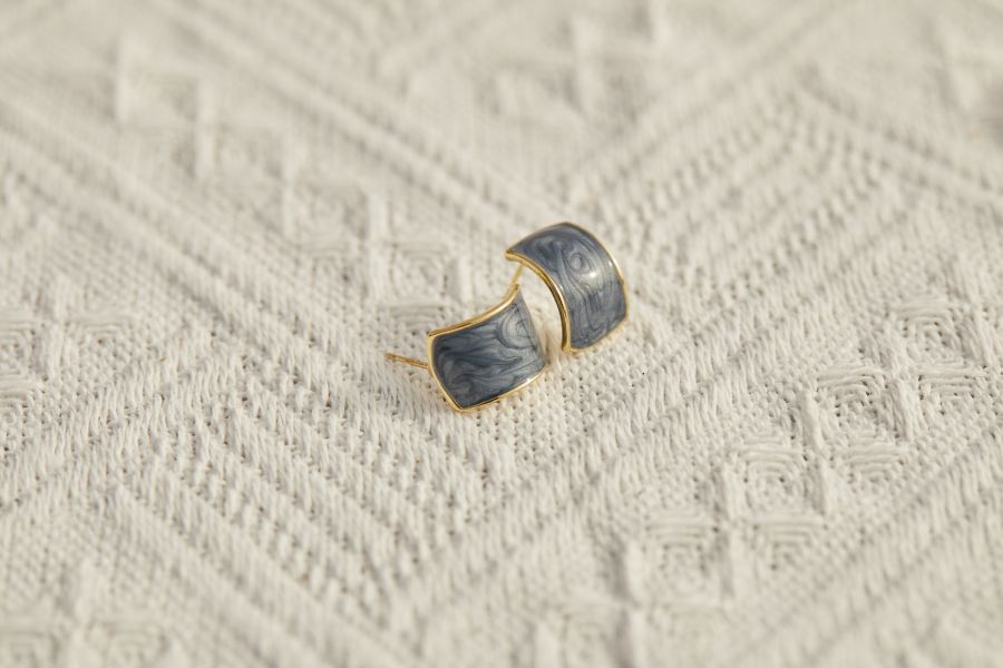 Blue Mist | 耳環 | 18k鍍金 | 925銀針 18K,18K金,K金,飾品,耳環,項鍊,歐美,波希米亞風,925純銀,純銀飾品,鋯石