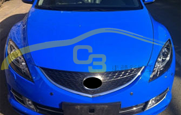 亮面 藍色 車身改色膜 車身,亮面,烤漆膜,藍色,汽車,改色膜,全車,亮面,烤漆膜,素面膜,車身保護膜,導氣孔,貼紙