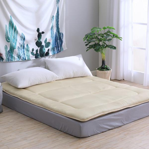 LAMINA  雙人 3D氣對流日式床墊-卡其 透氣床墊,5公分,三折收納床墊,兩用床墊,雙人床墊