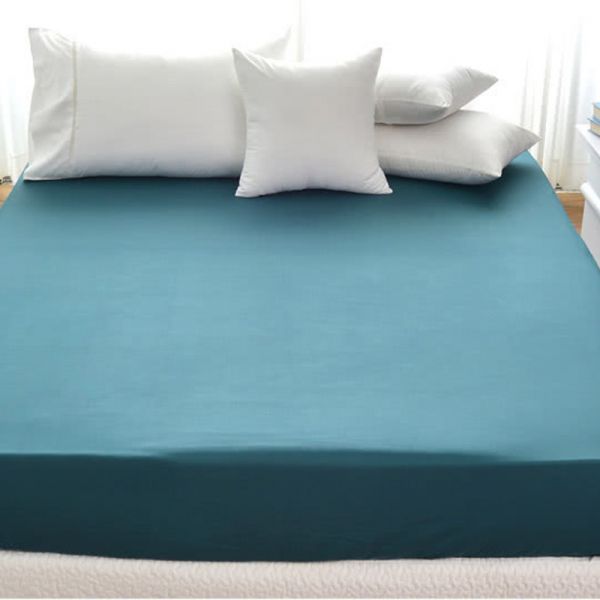 Cozy inn  單人  簡單純色-孔雀藍-200織精梳棉床包 100%精梳棉,床包,精梳棉床包,孔雀藍,單人