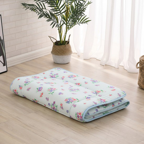 LAMINA  單人 和風花繪日式床墊-藍 透氣床墊,5公分,三折收納床墊