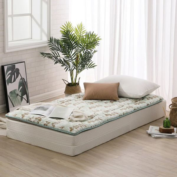 LAMINA  單人 自然葉風100%精梳棉日式床墊5cm-綠 精梳棉床墊,環保無毒床墊,40支精梳棉床墊三折床墊