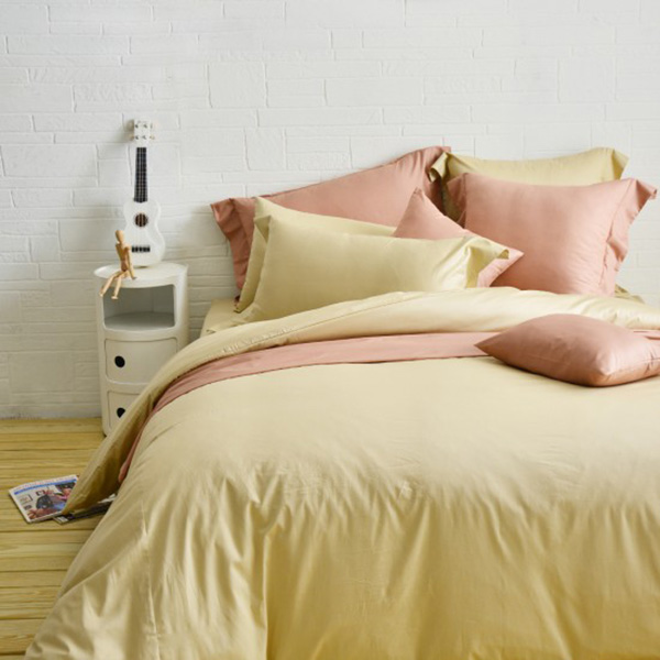 Cozy inn  單人  簡單純色-奶茶金-200織精梳棉薄被套床包組 100%精梳棉,薄被套,被套床包組,精梳棉床包組,奶茶金,單人