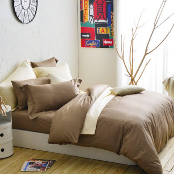Cozy inn  單人  簡單純色-咖啡-200織精梳棉薄被套床包組 100%精梳棉,薄被套,被套床包組,精梳棉床包組,咖啡,單人