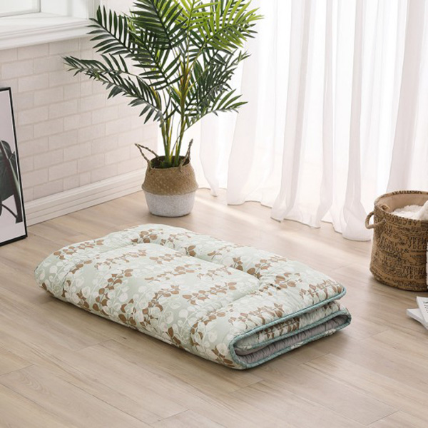 LAMINA  單人 自然葉風100%精梳棉日式床墊5cm-綠 精梳棉床墊,環保無毒床墊,40支精梳棉床墊三折床墊