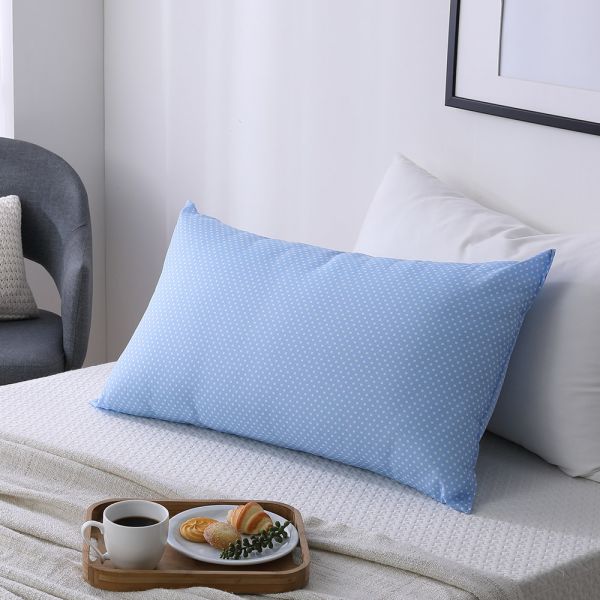 LAMINA  舒適透氣水洗枕-水玉點點-藍(1入) 水洗枕,,透氣枕頭,透氣枕心,可機洗枕頭