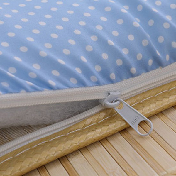 LAMINA  雙竹兩用透氣床墊-水玉點點-藍(單人) 單人床墊,冬夏兩用床墊,三折床墊,竹蓆床墊,透氣床墊