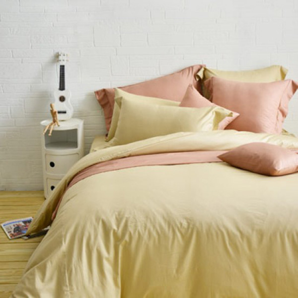 Cozy inn  單人  簡單純色-奶茶金-200織精梳棉薄被套床包組 100%精梳棉,薄被套,被套床包組,精梳棉床包組,奶茶金,單人