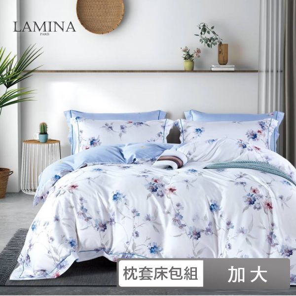 LAMINA  加大 星露  100%萊賽爾天絲枕套床包組 100%萊爾賽天絲,枕套床包組,台灣製造,加大