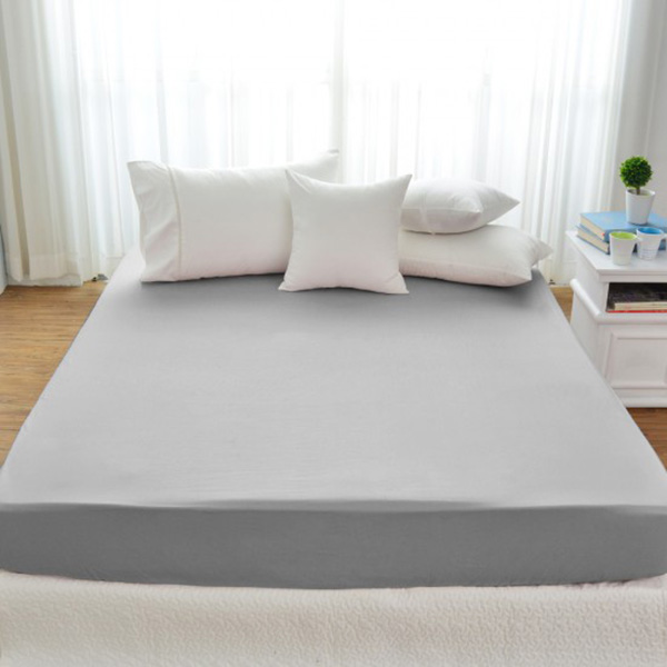 Cozy inn  加大 極致純色-淺灰-300織精梳棉床包 100%精梳棉,床包,精梳棉床包,淺灰,加大
