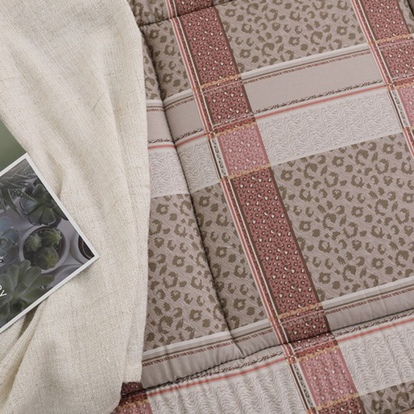 LAMINA   豹紋格子100%精梳棉日式床墊5cm(單人) 豹紋格子,床墊,精梳棉,透氣床墊,5公分,三折