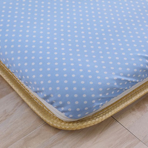 LAMINA  雙竹兩用透氣床墊-水玉點點-藍(單人) 單人床墊,冬夏兩用床墊,三折床墊,竹蓆床墊,透氣床墊