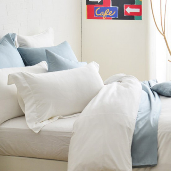 Cozy inn  單人  簡單純色-白-200織精梳棉薄被套床包組 100%精梳棉,薄被套,被套床包組,精梳棉床包組,白,單人