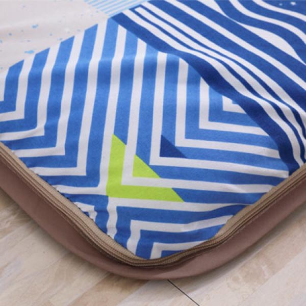 LAMINA  單人 雅蓆冬夏兩用床墊-藍色水波 單人床墊,冬夏兩用床墊,三折床墊,竹蓆床墊,透氣床墊
