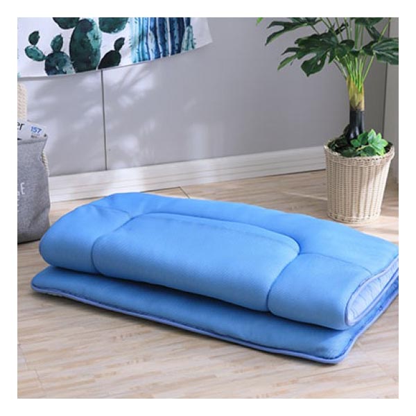 LAMINA 雙人 3D氣對流日式床墊-藍 透氣床墊,5公分,三折收納床墊,兩用床墊,雙人床墊
