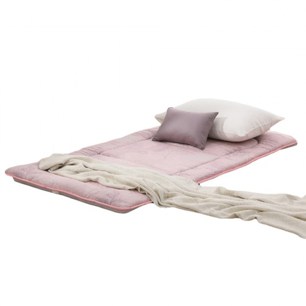 LAMINA 單人 恬靜山居100%精梳棉日式床墊-粉 床墊,精梳棉,透氣床墊,5公分,三折,100%精梳棉床墊