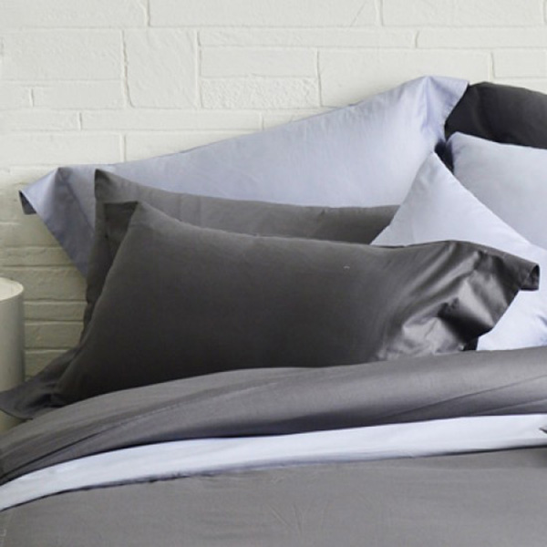 Cozy inn  簡單純色-鐵灰-200織精梳棉枕頭套-2入 100%精梳棉,精梳棉枕頭套,枕套