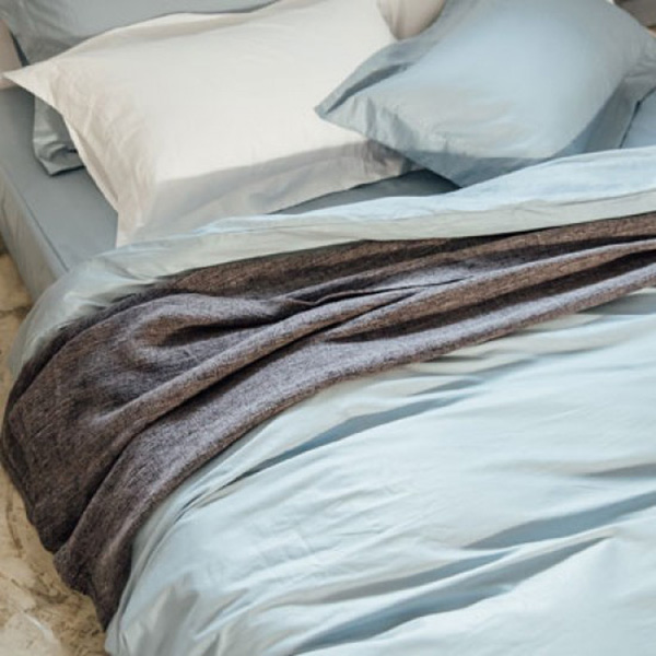 LAMINA  單人 純色-淺灰藍 100%精梳棉三件式被套床包組 100%精梳棉,薄被套,被套床包組,精梳棉床包組,純色-淺灰藍,單人