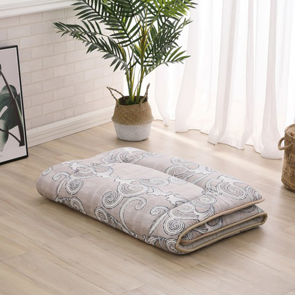 LAMINA  單人 古典圖騰100%精梳棉日式床墊-灰 床墊,精梳棉,透氣床墊,5公分,三折,100%精梳棉床墊