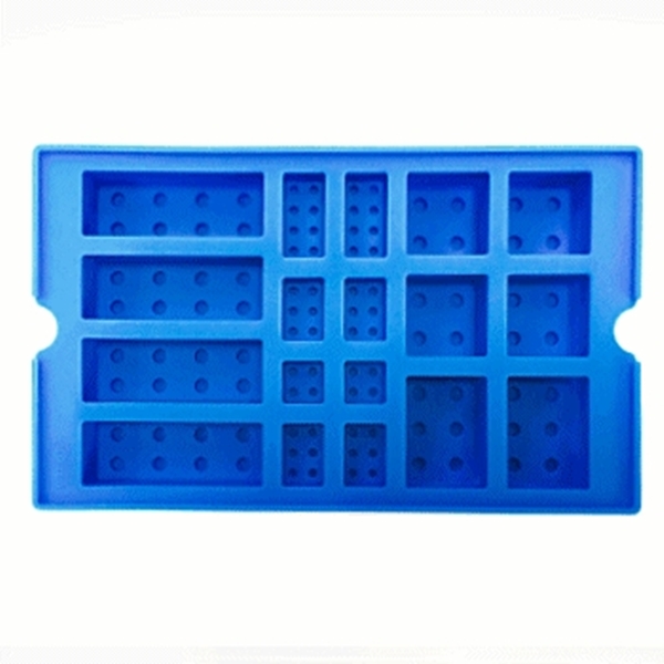 OXFORD 積木造型DIY製冰盒矽膠模具-藍