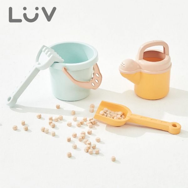 【LUV質感生活】環保小麥稈夏日野餐沙灘玩具4件組(不含木粒沙)