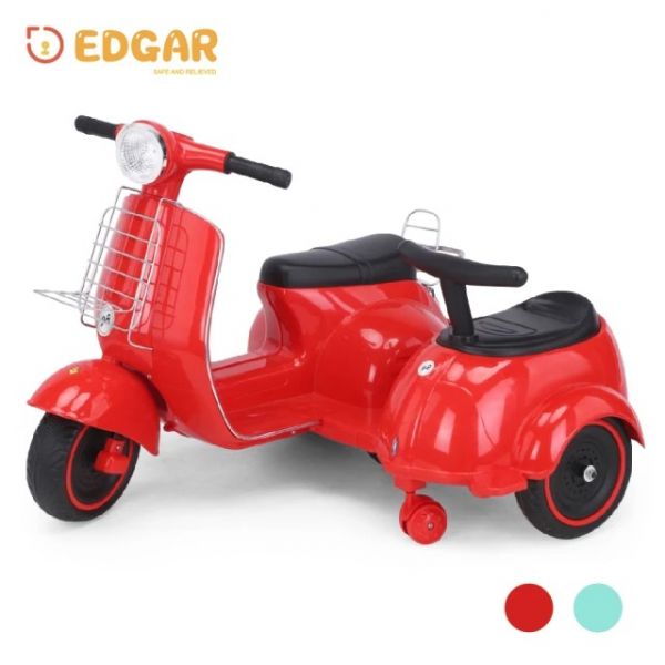 Edgar 兒童電動復古雙人電動摩托車-2色可選 