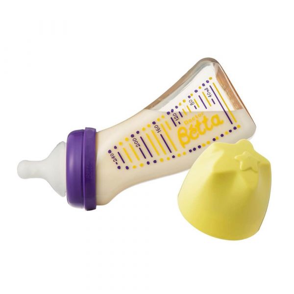 日本Dr.Betta 寬口防脹氣奶瓶 Brain WS2-240ml(PPSU)-黃 