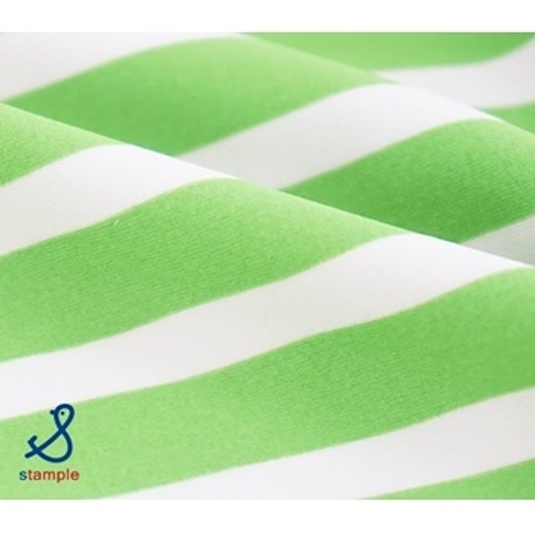 日本Stample 亮彩條紋連身泳衣(亮綠色) 