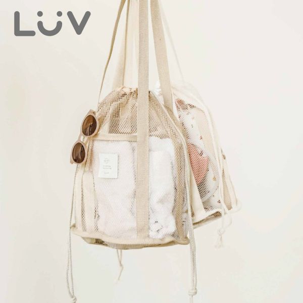 【LUV質感生活】兩用沙灘束口水桶袋 