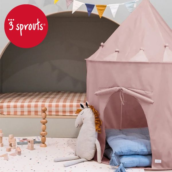 加拿大 3 sprouts友善地球兒童遊戲帳篷-粉色小城堡 