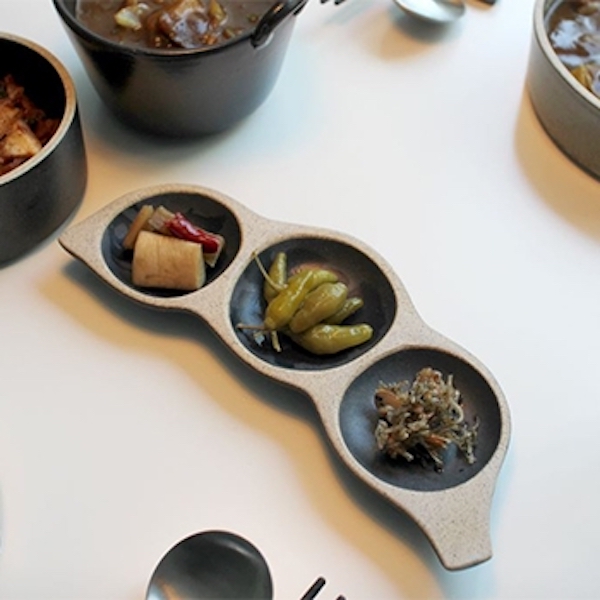韓國mukyung 手工陶瓷碗豆碟-黑 