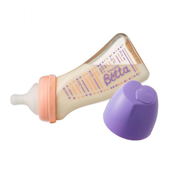 日本Dr.Betta 寬口防脹氣奶瓶 Brain WS2-240ml(PPSU)-紫 