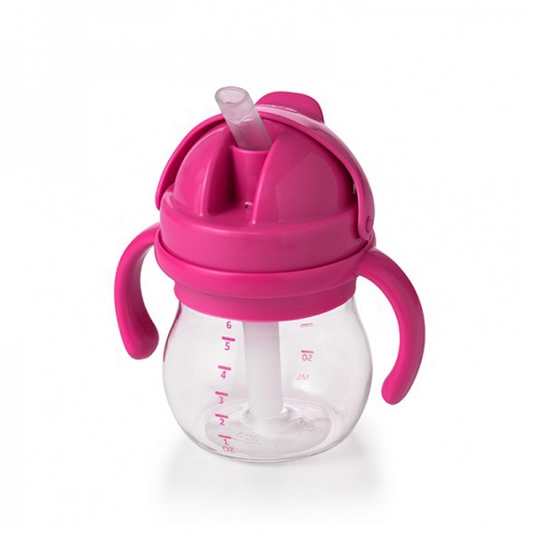 OXO寶寶握吸管杯-莓果粉-150ml(送專用飲嘴替換組)