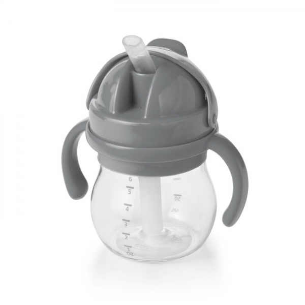OXO寶寶握吸管杯-大象灰-150ml(送專用飲嘴替換組) 