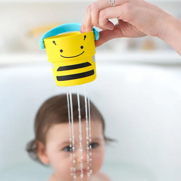 【SKIP HOP】ZOO小動物疊倒水桶 (5入組) ︱洗澡玩具 - 2款可選 