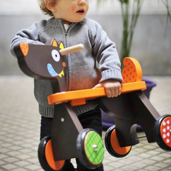 【ebulobo】大野狼四輪玩具車 ebulobo,木製四輪車,大野狼四輪玩具車,幼兒騎乘玩具,法國ebulobo,