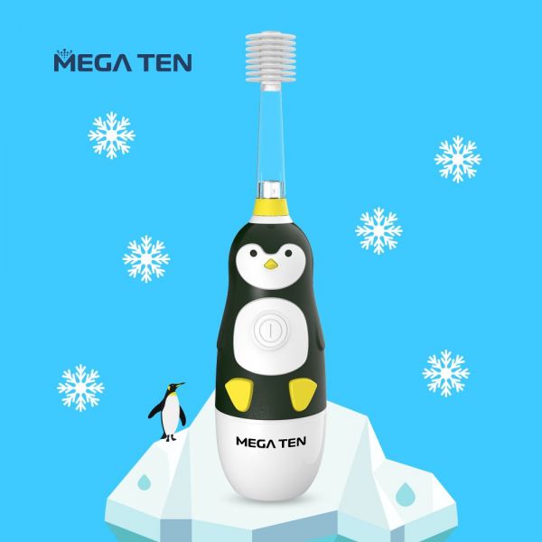 【VIVATEC】MEGA TEN 360兒童電動牙刷(企鵝) megaten,vivatec,360牙刷,360電動牙刷,兒童電動牙刷,sonic電動牙刷,聲波電動牙刷,幼童牙刷,360度牙刷,動物牙刷