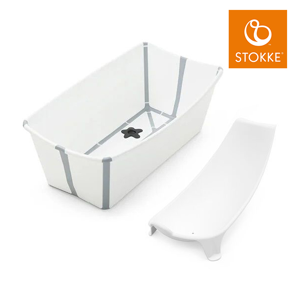 Stokke® Flexi Bath Bundle Tub with Support 3 摺疊式浴盆套裝（含初生嬰兒浴架） - 白色 