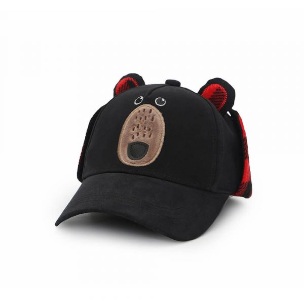 Flapjack 3D造型遮耳棒球帽-小熊 