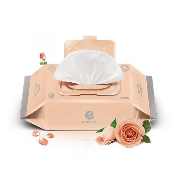 韓國ENBLANC 銀離子抗菌｜輕柔大馬士革玫瑰︱純水濕紙巾-有蓋大包｜72抽10包 