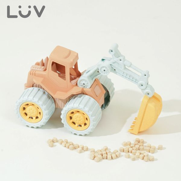 【LUV質感生活】環保小麥稈⼤⼒⼠挖⼟機 LUV,推土機,堆土機,大力士推土機,挖土機,沙灘玩具,玩沙玩具,挖掘機