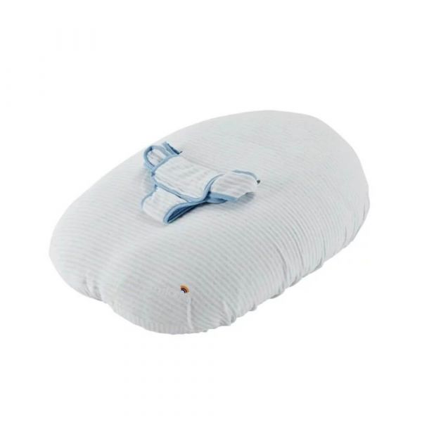 【unilove】Hopo多功能孕哺枕枕套(有機棉款)-條紋藍(純枕套-無枕芯) 