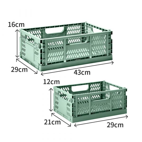 【3 sprouts】環保折疊籃(典雅綠/2尺寸可選) 3 sprouts,收納籃,折疊收納籃,置物籃,塑膠籃,環保收納籃,