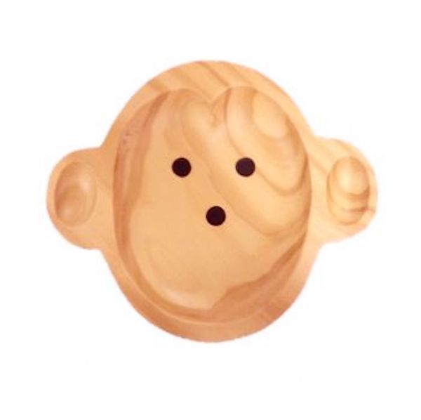 日本PETITS ET MAMAN 木質餐盤-猴子(L) 