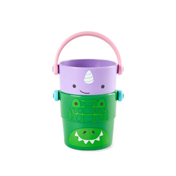 【SKIP HOP】ZOO小動物疊倒水桶 (5入組) ︱洗澡玩具 - 2款可選 