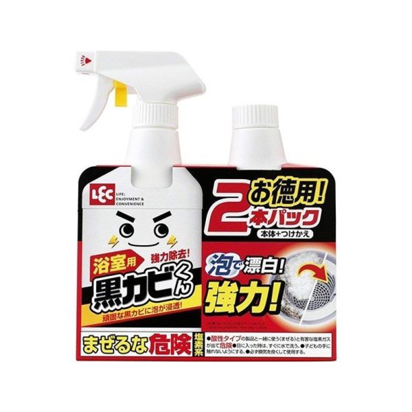 LEC 黑霉君強力除霉泡泡噴劑(本體+補充罐/400ML+400ML) 日本製 