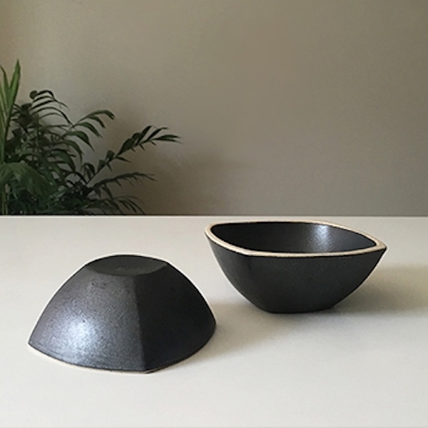 韓國mukyung 手工陶瓷四方碗-黑 